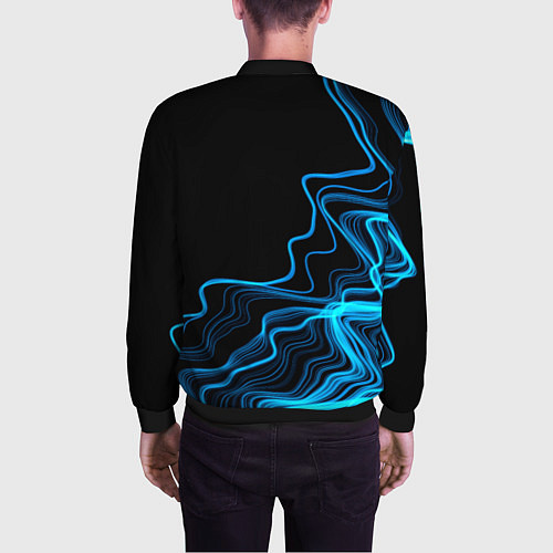 Мужской бомбер Led Zeppelin sound wave / 3D-Черный – фото 4
