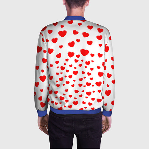 Мужской бомбер Любовь паттерн сердца / 3D-Синий – фото 4
