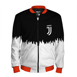 Бомбер мужской Juventus белый огонь текстура, цвет: 3D-красный