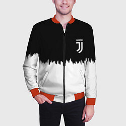 Бомбер мужской Juventus белый огонь текстура, цвет: 3D-красный — фото 2