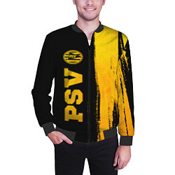 Бомбер мужской PSV - gold gradient по-вертикали, цвет: 3D-черный — фото 2