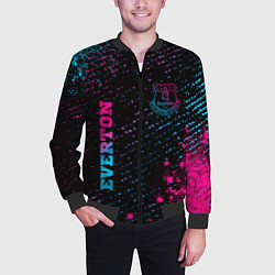 Бомбер мужской Everton - neon gradient вертикально, цвет: 3D-черный — фото 2