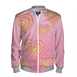 Бомбер мужской Сердца градиент, цвет: 3D-меланж