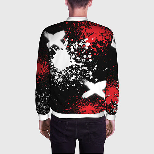 Мужской бомбер Ауди на фоне граффити и брызг красок / 3D-Белый – фото 4