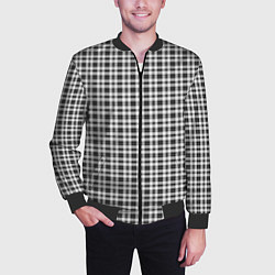 Бомбер мужской Серо-белый клетчатый, цвет: 3D-черный — фото 2
