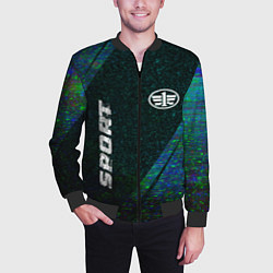 Бомбер мужской FAW sport glitch blue, цвет: 3D-черный — фото 2