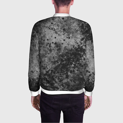 Мужской бомбер Абстракция - серый пунш / 3D-Белый – фото 4