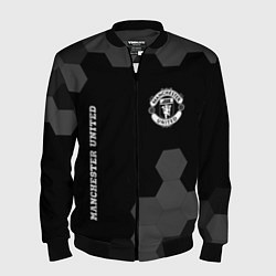 Бомбер мужской Manchester United sport на темном фоне вертикально, цвет: 3D-черный