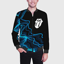 Бомбер мужской Rolling Stones sound wave, цвет: 3D-черный — фото 2