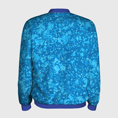 Мужской бомбер Ярко-голубой абстракция космический / 3D-Синий – фото 2