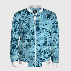 Бомбер мужской Абстракция бирюзовый, цвет: 3D-белый