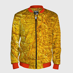 Мужской бомбер Текстура золотой мятой поверхности