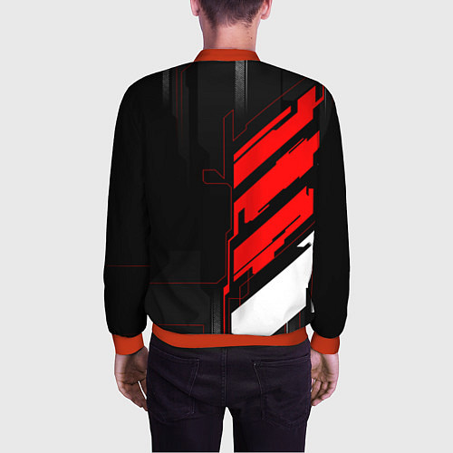 Мужской бомбер Nissan GTR - Cyber / 3D-Красный – фото 4