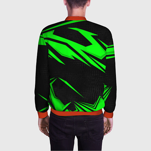 Мужской бомбер Skoda - green uniform / 3D-Красный – фото 4