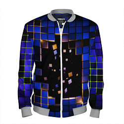 Бомбер мужской Окно в пространство - синие кубы, цвет: 3D-меланж