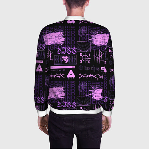 Мужской бомбер Underground pattern color / 3D-Белый – фото 4