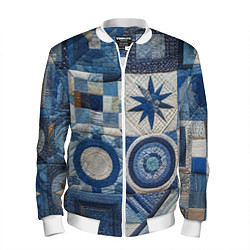 Бомбер мужской Denim patchwork - ai art, цвет: 3D-белый