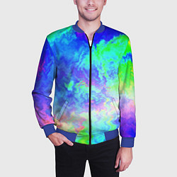 Бомбер мужской Сине-зелёная кислота тай-дай, цвет: 3D-синий — фото 2