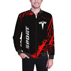 Бомбер мужской Tesla red sport tires, цвет: 3D-черный — фото 2