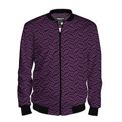 Бомбер мужской Тёмный фиолетовый волнистые полосы, цвет: 3D-черный