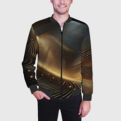 Бомбер мужской Золотые линии с шариками, цвет: 3D-черный — фото 2