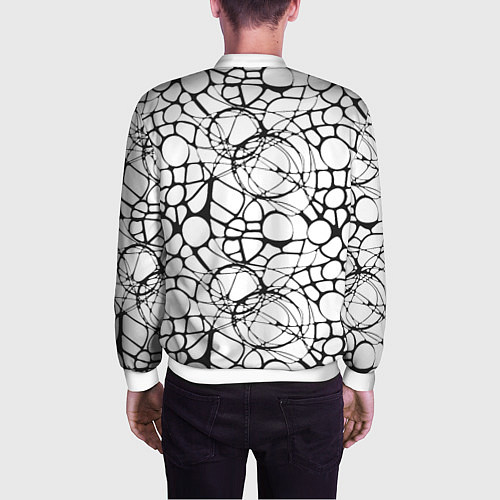 Мужской бомбер Абстрактный нейрографический узор / 3D-Белый – фото 4
