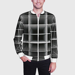 Бомбер мужской Кубический каркас, цвет: 3D-белый — фото 2