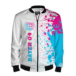 Бомбер мужской Bayer 04 neon gradient style по-вертикали, цвет: 3D-черный