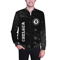 Бомбер мужской Chelsea sport на темном фоне вертикально, цвет: 3D-черный — фото 2