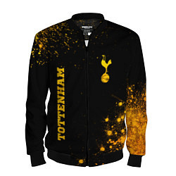 Бомбер мужской Tottenham - gold gradient вертикально, цвет: 3D-черный