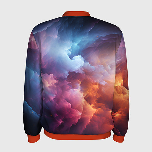 Мужской бомбер Облачный космос / 3D-Красный – фото 2