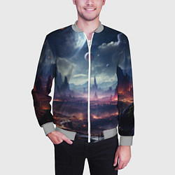 Бомбер мужской Фантастическая планета внутри космоса, цвет: 3D-меланж — фото 2