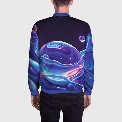 Мужской бомбер Космические мыльные пузыри / 3D-Синий – фото 4