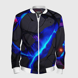 Бомбер мужской Темный синий неон из разлома плит, цвет: 3D-белый