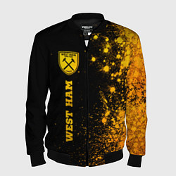 Мужской бомбер West Ham - gold gradient по-вертикали