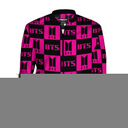 Мужской бомбер BTS pattern pink logo