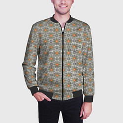 Бомбер мужской Геометрический разноцветный узор, цвет: 3D-черный — фото 2