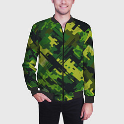 Бомбер мужской Camouflage - pattern ai art, цвет: 3D-черный — фото 2