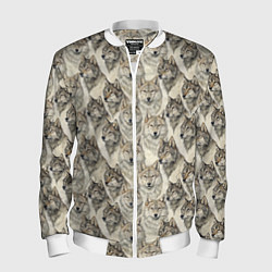 Мужской бомбер Паттерн лесного волка