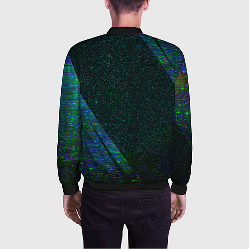 Мужской бомбер AEK Athens glitch blue / 3D-Черный – фото 4