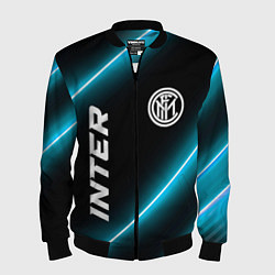 Бомбер мужской Inter неоновые лампы, цвет: 3D-черный
