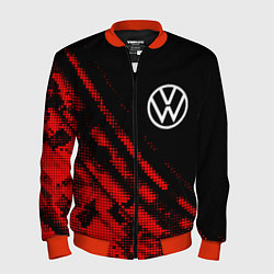 Бомбер мужской Volkswagen sport grunge, цвет: 3D-красный