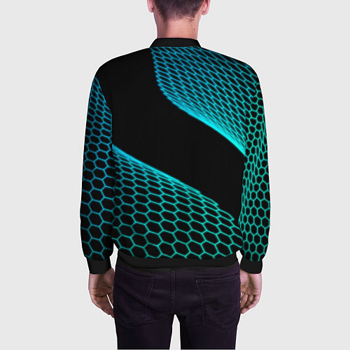 Мужской бомбер Chevrolet electro hexagon / 3D-Черный – фото 4