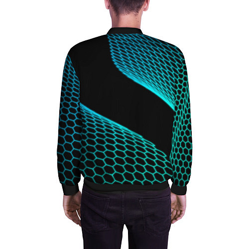 Мужской бомбер Suzuki electro hexagon / 3D-Черный – фото 4