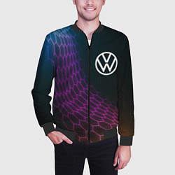 Бомбер мужской Volkswagen neon hexagon, цвет: 3D-черный — фото 2