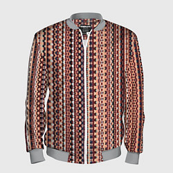 Мужской бомбер Персиковый узор в стиле жаккард