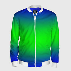Бомбер мужской Зелёный градиент текстура, цвет: 3D-белый