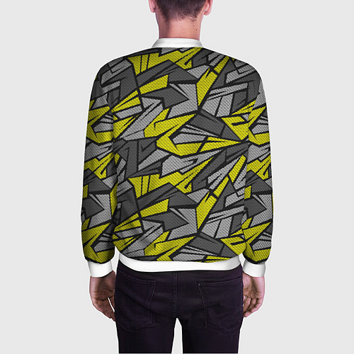 Мужской бомбер Абстрактный камуфляжный узор / 3D-Белый – фото 4