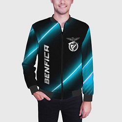 Бомбер мужской Benfica неоновые лампы, цвет: 3D-черный — фото 2