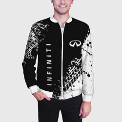 Бомбер мужской Инфинити: следы от шин, цвет: 3D-белый — фото 2